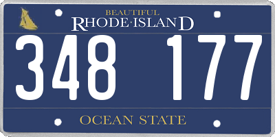 RI license plate 348177