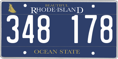 RI license plate 348178