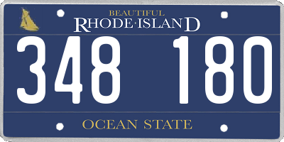RI license plate 348180