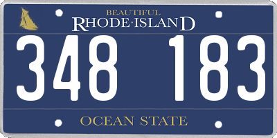 RI license plate 348183