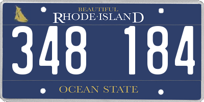 RI license plate 348184