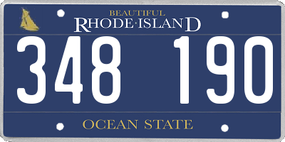 RI license plate 348190