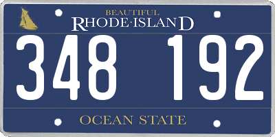 RI license plate 348192