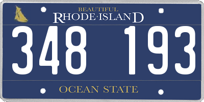 RI license plate 348193