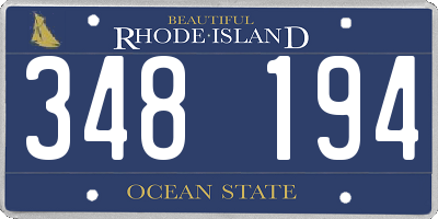 RI license plate 348194