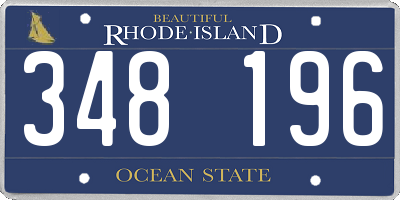 RI license plate 348196