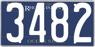 RI license plate 3482