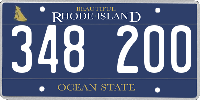 RI license plate 348200