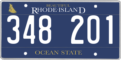 RI license plate 348201