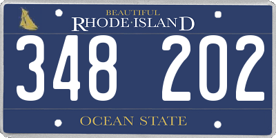 RI license plate 348202