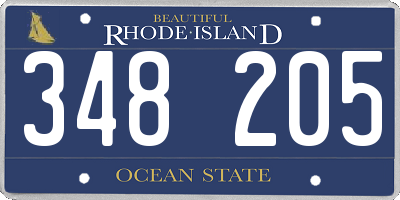 RI license plate 348205