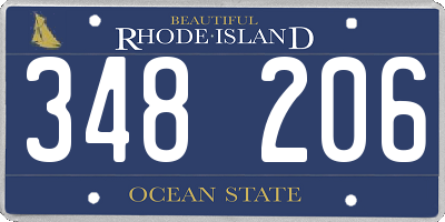 RI license plate 348206