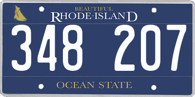 RI license plate 348207