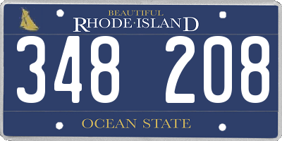 RI license plate 348208