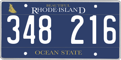 RI license plate 348216