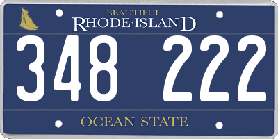 RI license plate 348222