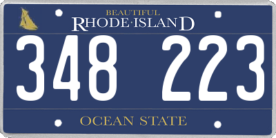 RI license plate 348223