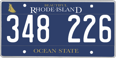 RI license plate 348226