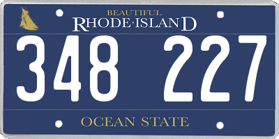RI license plate 348227
