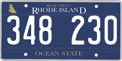 RI license plate 348230