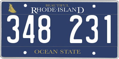 RI license plate 348231
