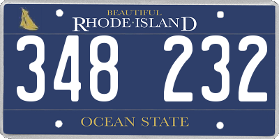RI license plate 348232
