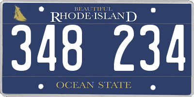 RI license plate 348234