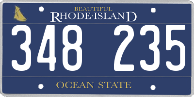 RI license plate 348235