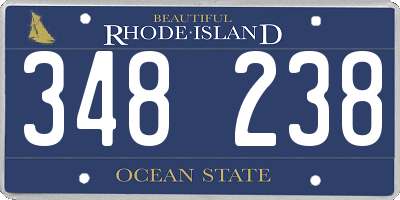 RI license plate 348238