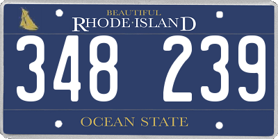 RI license plate 348239