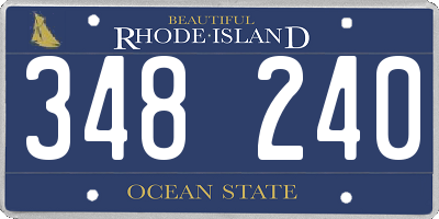 RI license plate 348240
