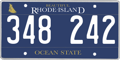 RI license plate 348242