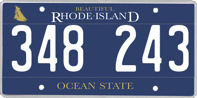 RI license plate 348243