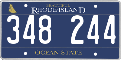 RI license plate 348244