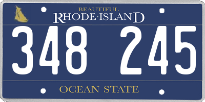 RI license plate 348245