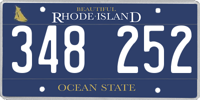 RI license plate 348252