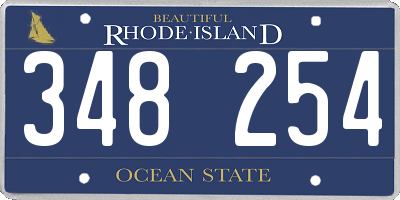 RI license plate 348254