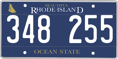 RI license plate 348255
