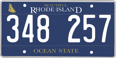 RI license plate 348257