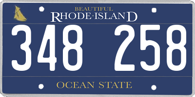 RI license plate 348258
