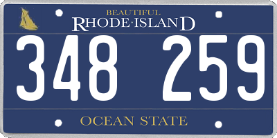 RI license plate 348259