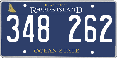 RI license plate 348262
