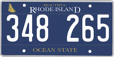 RI license plate 348265
