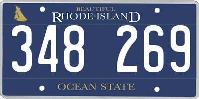 RI license plate 348269