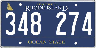 RI license plate 348274