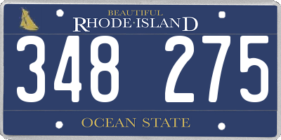 RI license plate 348275
