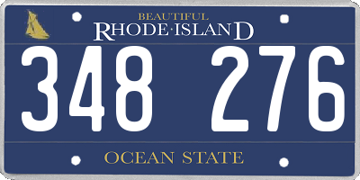 RI license plate 348276