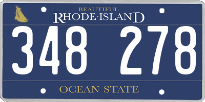 RI license plate 348278