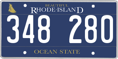 RI license plate 348280