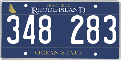 RI license plate 348283